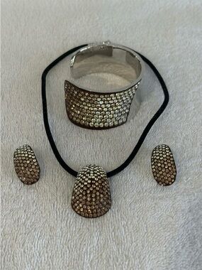 Fifth Avenue Collection Pavé Bracelet Earrings Necklace Set